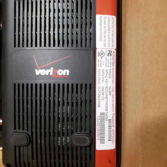 ActionTec Networking Verizon Fios Actiontec Mi424wr Rev I Wifi